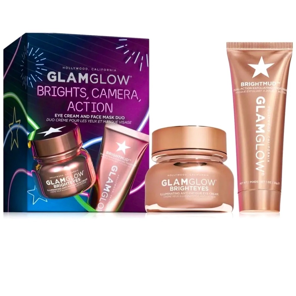 🆕 GLAMGLOW Brights, Camera, Action Eye Cream & Face Mask - BrightEyes BrightMud
